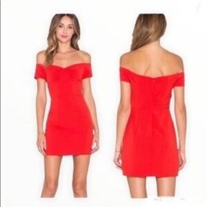 NBD Red Off the Shoulder mini Dress size XS